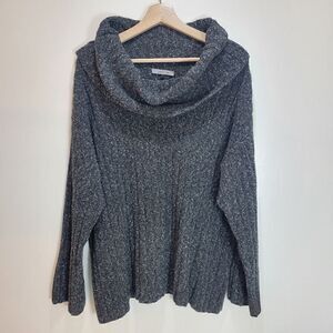 Jaeger Gray Heather Cowl Neck Sweater
